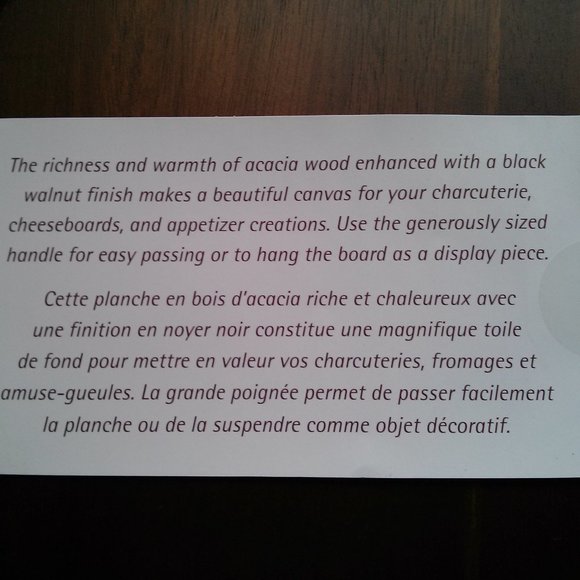 President's Choice Acacia Serving Board, 14" Diameter, Brand New - Picture 8 of 10